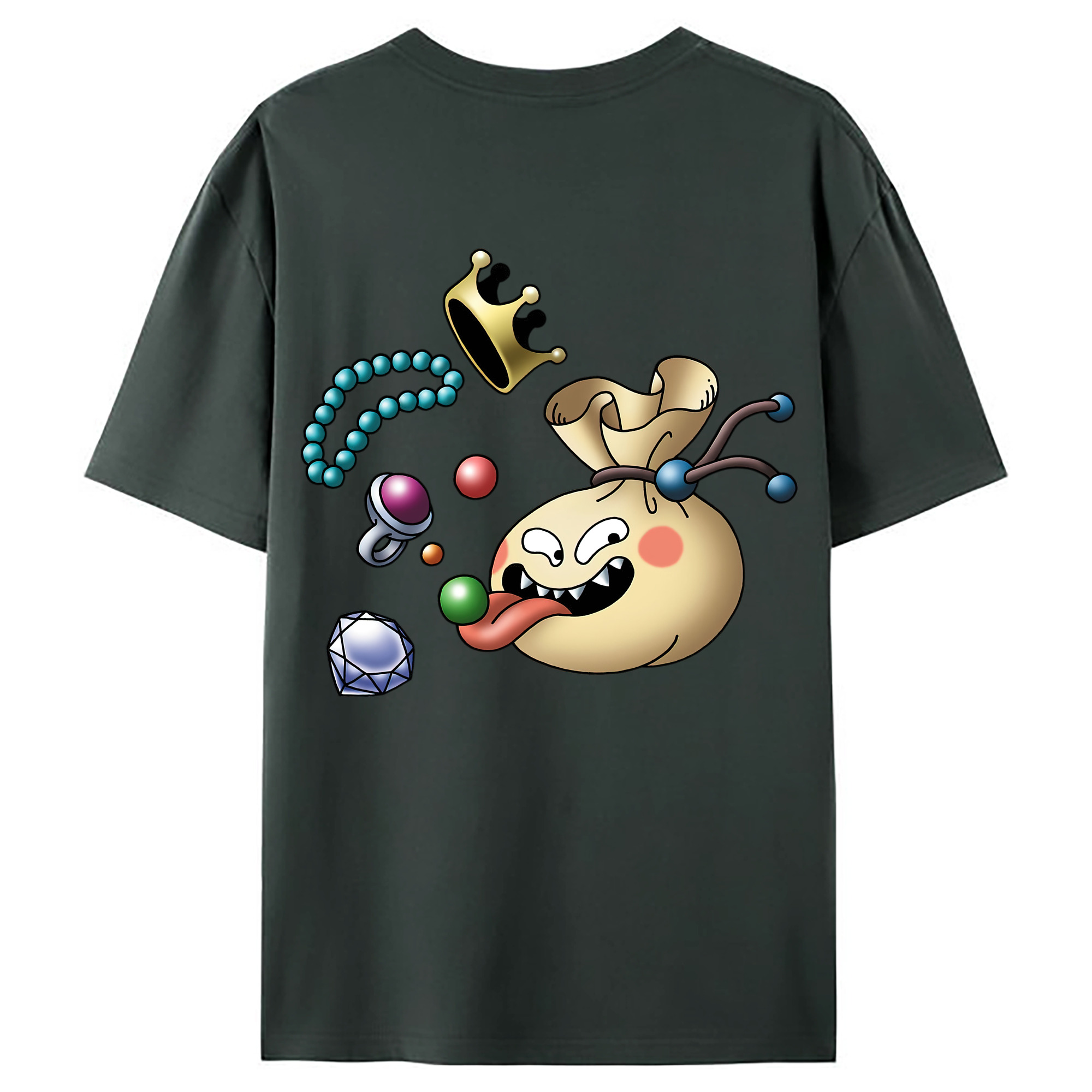（画像用） ドラゴンクエスト Doragon Kuesuto Dragon Quest 綿100％ メンズ半袖Tシャツ（バックプリント） 通気性